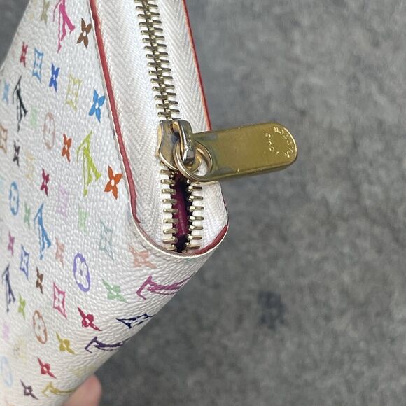 Louis Vuitton White Multicolor Coated Canvas Monogram Zippy Wallet Murakami - Picture 5 of 16